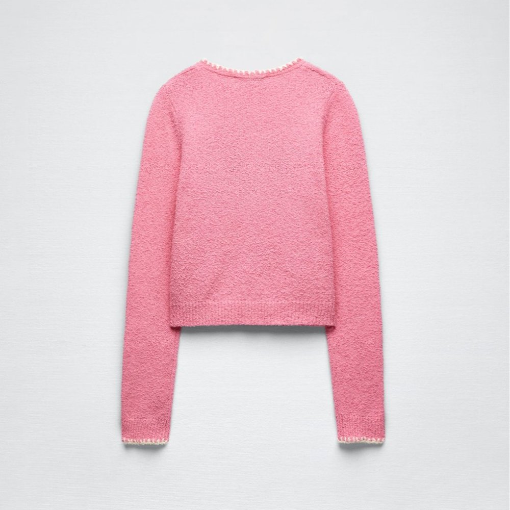 Zara Knit Cropped Jacket S - Picture 7 of 9